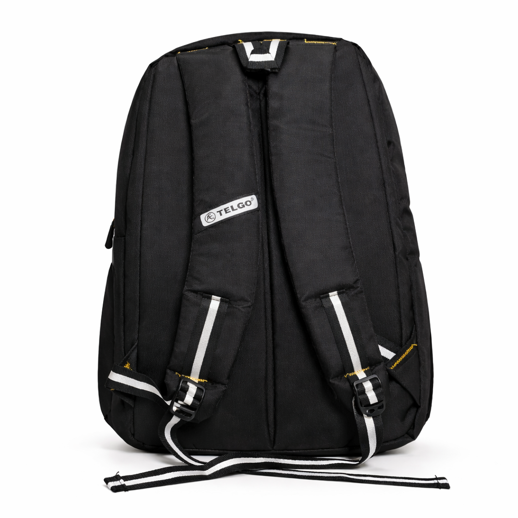 Telgo Lightweight Black Backpack with Blue Accents