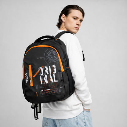 Trendy Telgo Stylish Orange Printed Backpack