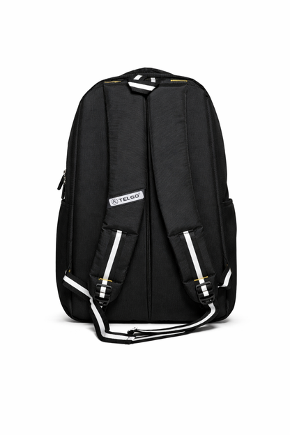 Telgo Lightweight Black Backpack with Yellow Accents