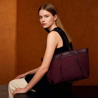 CLASSIC HAZEL MAROON TOTE BAG
