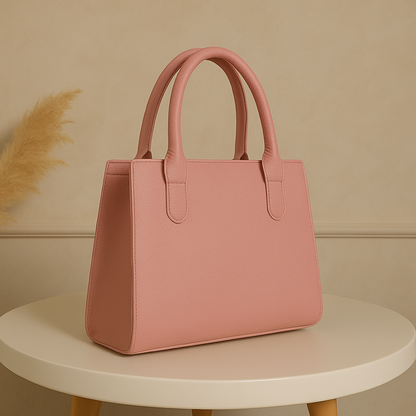 Classic Structured Tote Pink HandBag For Women – Premium Office & Casual Handbag