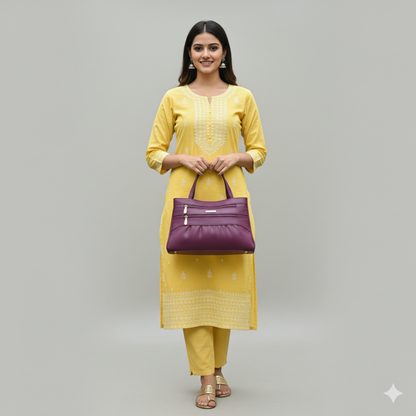 Blush Structured Tote Purple Handbag For Women