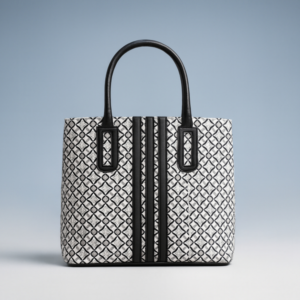 Geometric Print Structured Tote Handbag