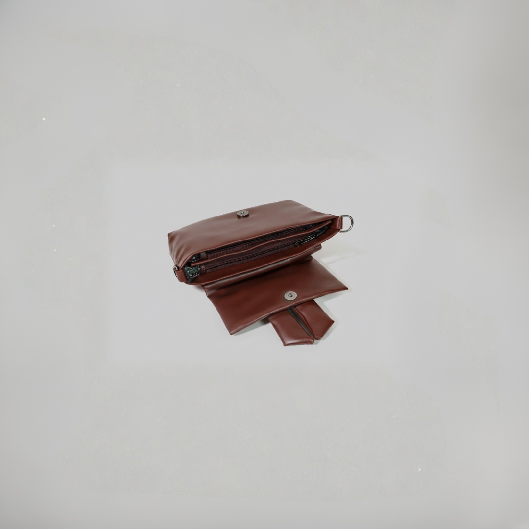 Classic Brown Bow Sling Crossbody Bag