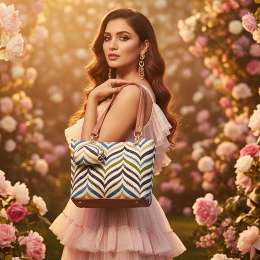 Multicolor Printed Ladies Handbag