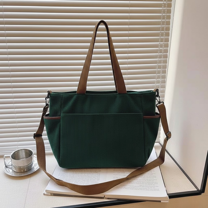 Corduroy Shoulder Tote Bag