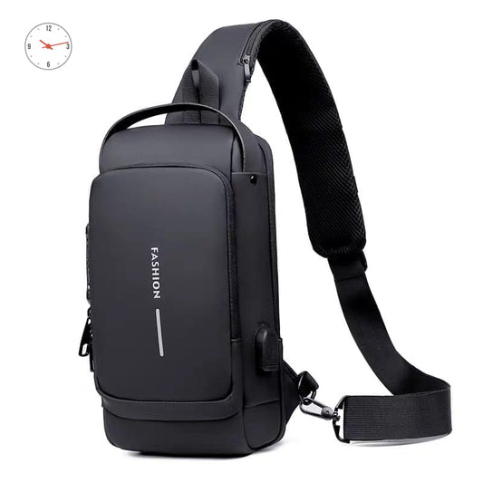 Anti-theft sling bag with a USB charging cable